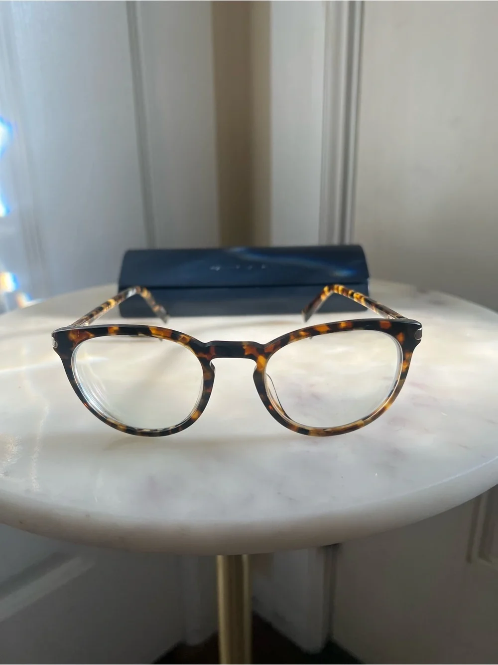 Warby Parker Round Tortoiseshell Eyeglasses with Original Case